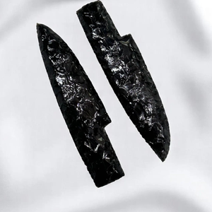 Cuchillos de obsidiana negros grandes hechos a mano, dagas de cristal talladas a granel - Product Image 4