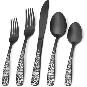 Ensemble de couverts d'hôtel lourds et de haute qualité en acier inoxydable plaqué argent cuillère fourchette couteau couverts de mariage pour le dîner - Product Image 6