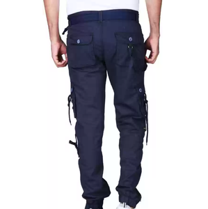 Pantalon cargo décontracté unisexe respirant sur mesure avec taille mi-haute anti-plis et multi-poches - Product Image 3