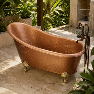Bañera de Cobre Forjado a Mano de Lujo, Bañera Ovalada Moderna Independiente con Propiedades Antimicrobianas Divris DRC-7302 - Product Image 2