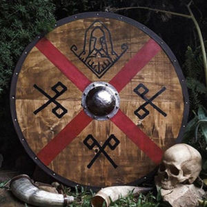 Escudo vikingo medieval Escudo vikingo de madera hecho a mano 22 pulgadas Disfraz de Halloween de Haven Shield - Product Image 3