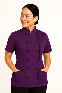 Abrigo de Chef de manga corta para mujer, uniforme culinario profesional para servicio de comida, restaurante y Bar, Catering, hornear - Product Image 4