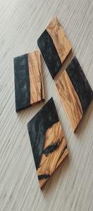 Posavasos de resina epoxi de alta calidad con efecto océano decorativo cuadrado redondo posavasos de resina de madera epoxi - Product Image 3