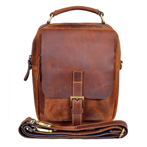Sac Messager Vintage Full Grain Crazy Horse 100% en cuir véritable du meilleur fournisseur en stock - Product Image 6