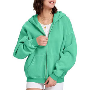 Sudadera con capucha de lavado ácido personalizada para mujer, sudadera vintage de gran tamaño con logotipo, sudaderas con capucha de lavado ácido para mujer al por mayor - Product Image 2