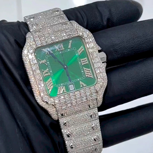 Nuevo Reloj Cuadrado de Lujo de Moda, Reloj de Pulsera con Diamantes de Moissanita Completamente Engastados, Relojes de Cuarzo con Diamantes Impermeables para Ella y Él - Product Image 2