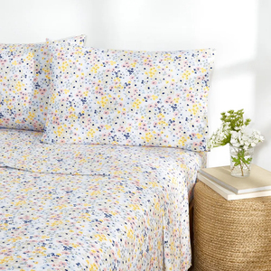 Meilleures ventes Taille et impression personnalisées Drap de lit pour la maison Draps de lit doux pour la peau Drap-housse élastique en pur coton 100% - Product Image 2