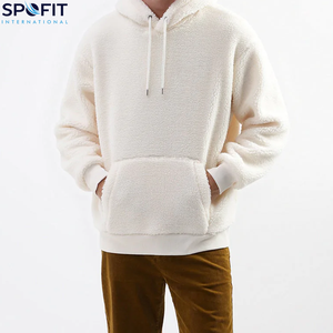 Nouveaux pulls à capuche d'hiver brodés, surdimensionnés, à séchage rapide, respirants, en polaire sherpa, qualité homme, OEM personnalisable, uni - Product Image 3