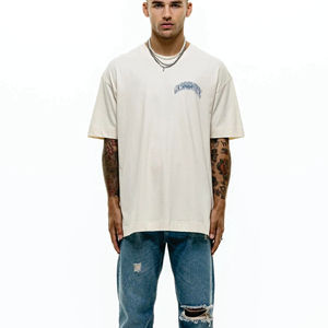 เสื้อยืดผู้ชายไหล่ตกผ้าฝ้าย 100% เฮฟวี่เวทแบบกําหนดเองอย่างรวดเร็ว 280-320 กรัม - Product Image 5