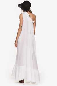 ชุดแมกซี่เดรสยาวเปิดไหล่ข้างเดียวสำหรับผู้หญิงฤดูร้อนเดรสแม็กซี่แขนกุดลายดอกไม้ผ้าฝ้ายลายดอกไม้ - Product Image 5