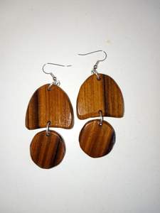 Pendientes de tuerca geométricos marrones de madera retro a la moda, pendientes de joyería colgantes hechos a mano, pendientes de madera con mapa del Estado africano para mujer - Product Image 2