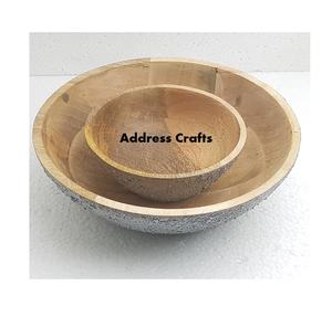Tazón Decorativo de Madera Tallada Estilo Nórdico, Hecho a Mano, Natural, para Servir Ensaladas, Dulces, Frutas, Vajilla para el Hogar - Product Image 3