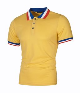 T-shirt polo de haute qualité pour hommes, logo personnalisé, couleur unie, coupe ajustée, col rabattu, style décontracté d'été en polyester durable - Product Image 1