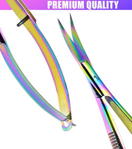 Nouveaux ciseaux à sourcils droits en acier inoxydable épilateur à sourcils ciseaux à ressort broderie ciseaux à ressort Ciseaux antidérapants - Product Image 4