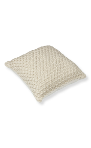 Honeycomb Endless Pattern Woven 100% Cotton Square Ivory Throw Pillow 18 ''x 18'' Personalizable para uso en hoteles y hogares - Product Image 4