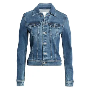 Chaquetas vaqueras de estilo a la moda para niñas, prendas de vestir exteriores informales, ajustadas, OEM