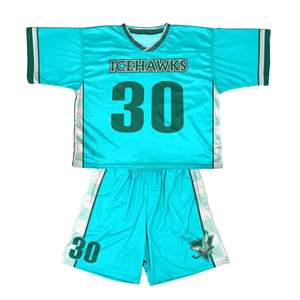 ชุดเครื่องแบบลาครอสของผู้ชายแบบใส่กลับด้านได้ชุดเล่นกีฬาผ้าโพลีเอสเตอร์แบบระเหิดกางเกงขาสั้นเสื้อเจอร์ซี่พิมพ์ลาย - Product Image 3