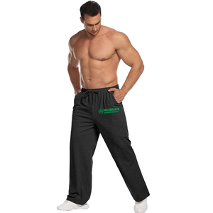 กางเกงวอร์มขาบานผ้าแคนวาสคุณภาพสูงแบบ OEM สั่งทำพิเศษบุผ้าฟลีซสำหรับผู้ชาย สไตล์ลำลอง แต่งผ้าแบบ Patchwork เอวยางยืด ผ้ายืดสแปนเด็กซ์ - Product Image 4