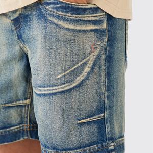 Pantalones vaqueros de calidad superior para hombre, venta al por mayor, pantalones cortos holgados, medio pantalón con patrón sólido, moda para niño con personalización - Product Image 4