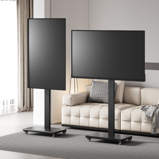 Adjustable Floor TV Stand Model TV01 Mobile Wheels Horizontal Vertical Rotation Live Streaming/Conference Use Factory Direct