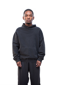 Sweat-shirt à capuche surdimensionné pour homme, couleur unie, en molleton de coton, pull décontracté avec poche avant, vêtement d'automne - Product Image 4