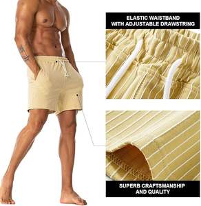 กางเกงขาสั้นกอล์ฟลำลองคุณภาพสูงสำหรับผู้ชาย ผลิตตามสั่ง ใส่สบาย ยืดได้ 4 ทิศทาง ผ้าโพลีผสม ลายเรียบ มีกระเป๋าข้าง - Product Image 2