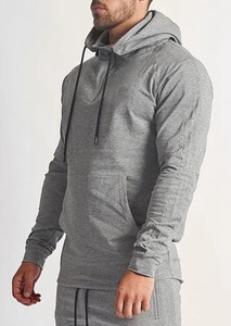 Conjunto de dos piezas deportivo para gimnasio para hombre, Sudadera con capucha y cremallera, pantalones de chándal, ropa deportiva con patrón sólido frontal para ropa de entrenamiento - Product Image 3