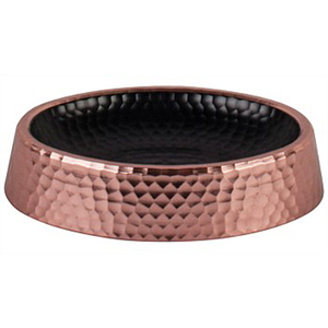 Jabonera redonda martillada de oro rosa de acero inoxidable, jabonera de barra de metal, jabonera de diseño moderno - Product Image 1