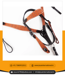 Juego de tachuelas ecuestres de cuero clásico Hermann Oaks Western Sier Horse para montar, incluyendo brida de vaquero, cuello de pecho - Product Image 5