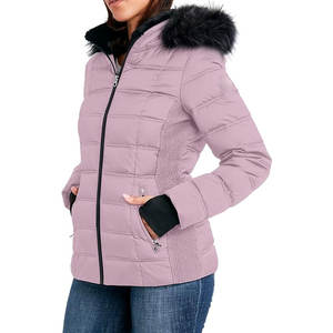 Women's Winter Quilted Long Puffer <b>Jacket</b> Plus Size Windproof Oversized with Breathable Hood Knitted Processing - Product Image 5