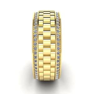 Style de luxe diamant rond plaqué or 925 argent Sterling style audacieux bague de mariage pour les femmes bijoux de mode au meilleur prix - Product Image 5