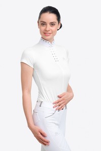 Produits de courses hippiques anglais équestres de l'Inde Chemise de spectacle de performance cloutée en cristal Vêtements équestres Couche de base - Product Image 5