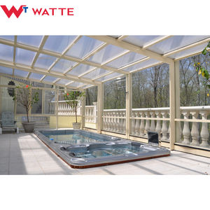 Jardin extérieur Patio Cour Aluminium <span class=keywords><strong>Solarium</strong></span> Serre <span class=keywords><strong>Automatique</strong></span> Rétractable Coulissant Verre Trempé Enceintes de Salle Véranda - Product Image 5