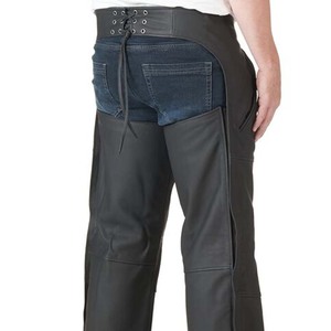Hombres de cuero Chaps Motocicleta Chaps Plain Bikers Montar Pantalones Vaquero Personalizado Logotipo de cuero CHAPS - Product Image 3