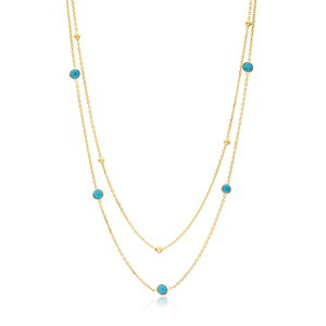 Collier en argent sterling 925 à double chaîne superposée, design tendance, vente en gros, mode féminine - Product Image 2