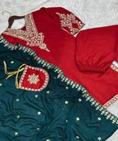 À la mode vichitra soie broderie séquence travail haut bas avec dupatta prêt à porter kurta ensemble au prix le plus bas