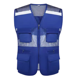 Chaleco de trabajo de malla con múltiples bolsillos Chaleco de trabajo de construcción de carreteras de tráfico - Product Image 4