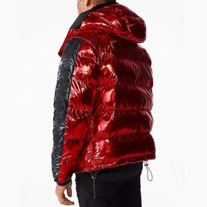 Custom Designed Men's Long Polyester Puffer Jacket Stand Collar Hooded Waterproof Breathable Quick Dry Wind-Resistant <b>Quilted</b> - Product Image 6