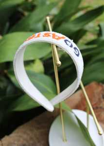 Custom Handmade Beaded Letter <b>Headband</b> Hairband Personalized Game Day Luxury Bead Embroidery <b>Fabric</b> Hair Accessories Women Girls - Product Image 3