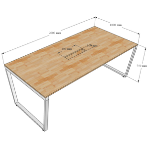Contemporary 6-person Solid Wood Meeting <b>Table</b> with Trapeze Concept & Adjustable Design HBTC011 - Product Image 5