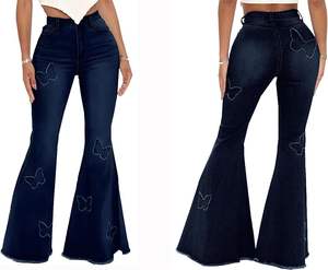 Women's Fashion Solid Color Mid-Waist <b>Stretch</b> Ripped Jeans Plus Size Casual Summer Skinny <b>Denim</b> with Button Decoration - Product Image 3