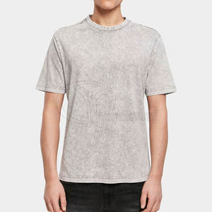 T-shirt Homme Personnalisable en Coton Doux 100% Col Rond Manches Courtes Coupe Classique Imprimé par Décoloration 240g Effet Vintage Lavé – Prix de Gros - Product Image 5