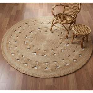 Tapis en jute tissé à la main de luxe, doux, pour hôtel, Airbnb, restaurant, décoration intérieure, tapis rond en jute - Product Image 4