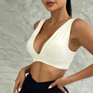 Vente en gros de soutien-gorge de sport sexy pour femmes, personnalisé, couleur unie, haute élasticité, débardeur de fitness respirant, soutien-gorge de yoga - Product Image 2