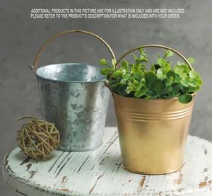 Home Craft Exports set de 2 jardinières en métal galvanisé Jardinière ronde décorative de salon pour la décoration intérieure Pot de fleur en métal - Product Image 6