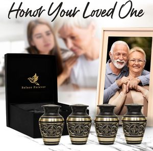 Mini urnas para cenizas humanas, Juego de 4 urnas de cremación de recuerdo para mujeres y hombres, urnas pequeñas elegantes para cenizas de adultos - Product Image 2