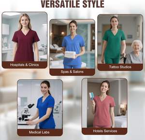 Léger médical gommages uniformes ensembles en gros coton Polyester survêtement pantalon médecins infirmières hôpital gommage costumes 2025 - Product Image 6