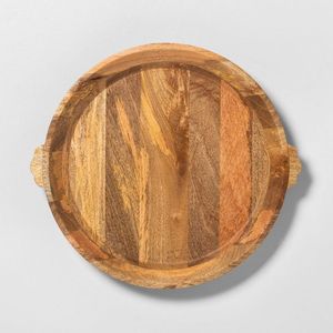Platos de cena de madera de acacia, platos de cargador clásicos irrompibles, platos de madera maciza redondos irregulares para uso en la cocina - Product Image 1