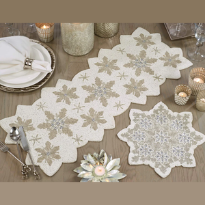 Chemin de table perlé populaire Design floral Décor de mariage personnalisable Coureurs disponibles à bas quantité minimale de commande et à des prix abordables Coureurs - Product Image 1