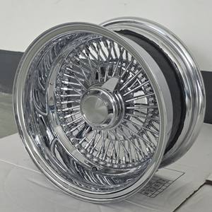 Yeni 13 "72 konuştu ters tipi düz dantel çelik telli çark 13X7j krom çelik tel jant kapaklar adaptörleri içerir - Product Image 4